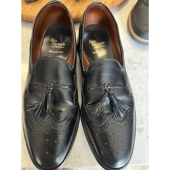 allen edmonds Manchester Pre Owned Men’s Size 11.5 Wing Tip Tassel - Picture 1 of 7